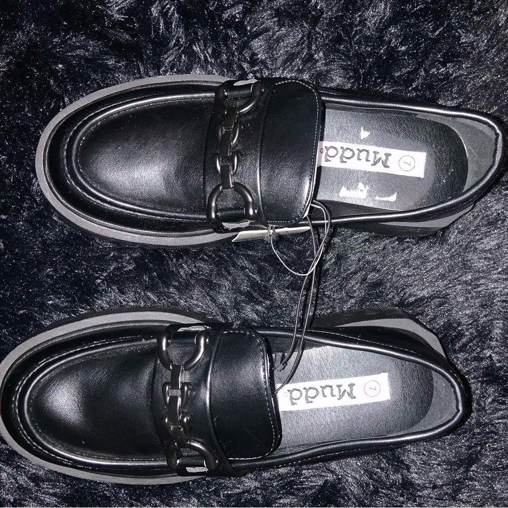 Womens Mudd Black Platform Penny Loafer